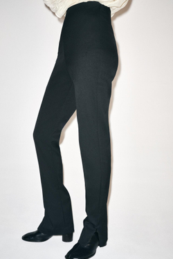 ZARA БРЮКИ ПРЯМОГО КРОЯ ИЗ ШЕРСТИ — ZW COLLECTION, ЧЕРНЫЙ