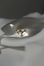 Кольцо Кристал Дроп с горным хрусталем (желтое золото) / Crystal Drop