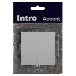 Переключатель Intro Accent 6-107-01 двойной, 10А-250В, IP20, СУ, AL/CU, белый | Intro