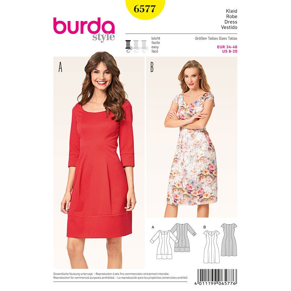 Выкройка Женская (платья) Burda (Бурда) 6577, 1 шт, 6577