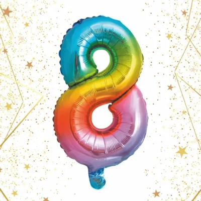 Шар фольгированный «Цирфа «8» (радуга)
