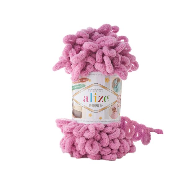 Пряжа Alize (Ализе) Puffy / уп.5 мот. по 100 г, 9м, 098 сухая роза A