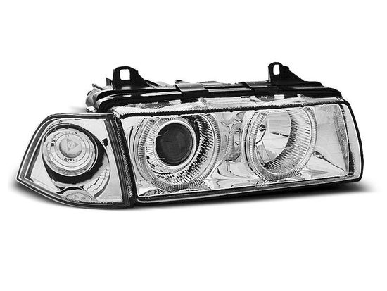 Передние фары Bmw 3 E36 angel eyes chrome