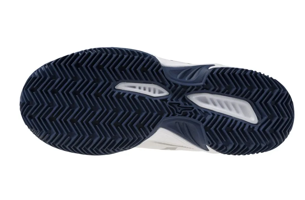 Детские Кроссовки теннисные  Mizuno Break Shot 5 Jr. CC - white/orange/insignia blue