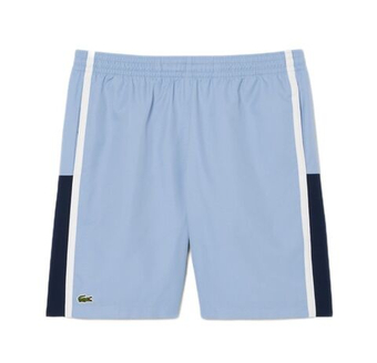 Мужские теннисные шорты Lacoste Sport Colourblock Panels Lightweight - light blue/navy blue/white