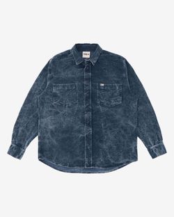 Рубашка SS24 Velvet Dyed Aegean синяя