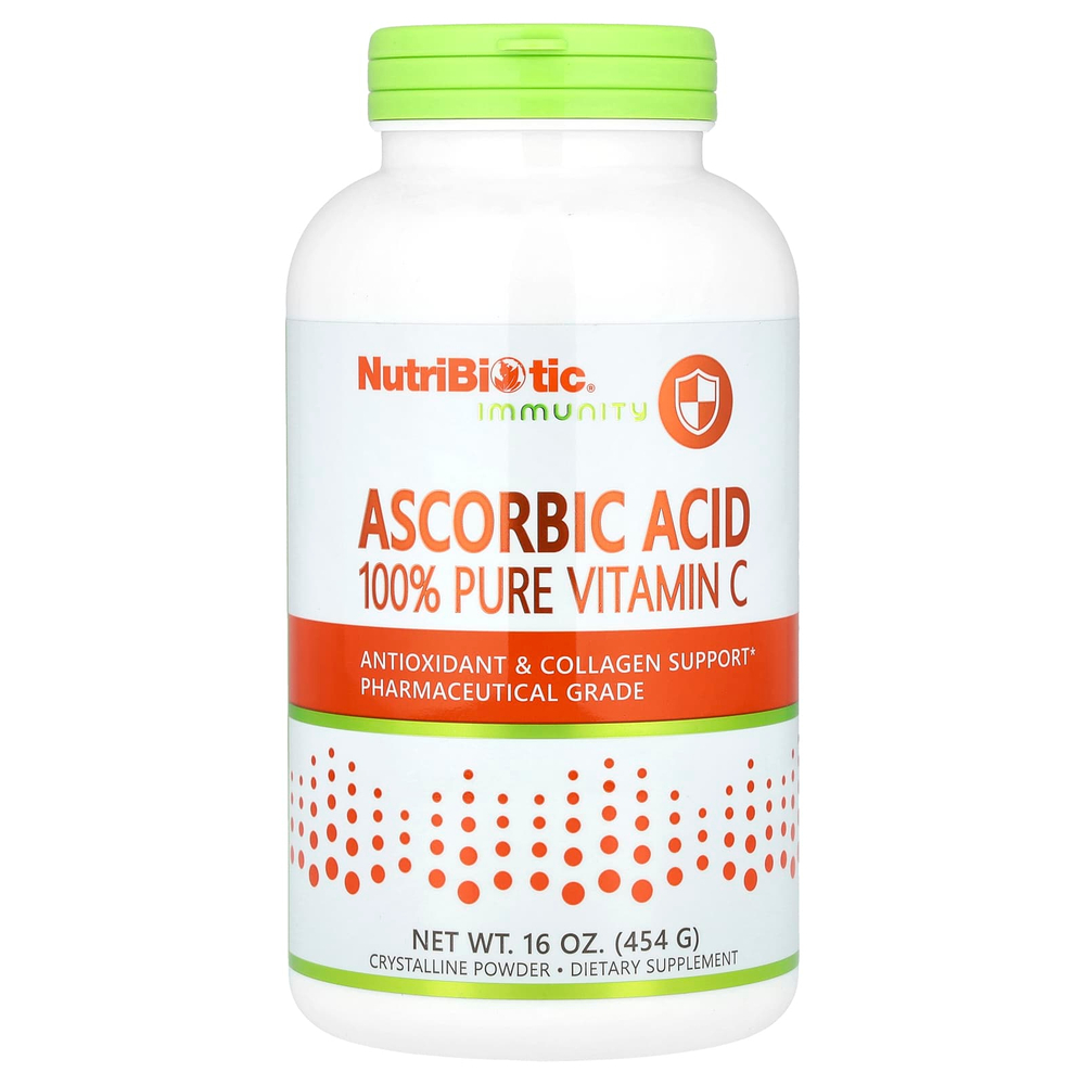 NutriBiotic, Immunity, аскорбиновая кислота, 100% чистый витамин C, кристаллический порошок, 454 г (16 унций)