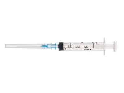 Шприц одноразовый 3 мл 3-х компонентный с иглой 23G х 1 1/4" (0,6х30 мм), 100 шт.