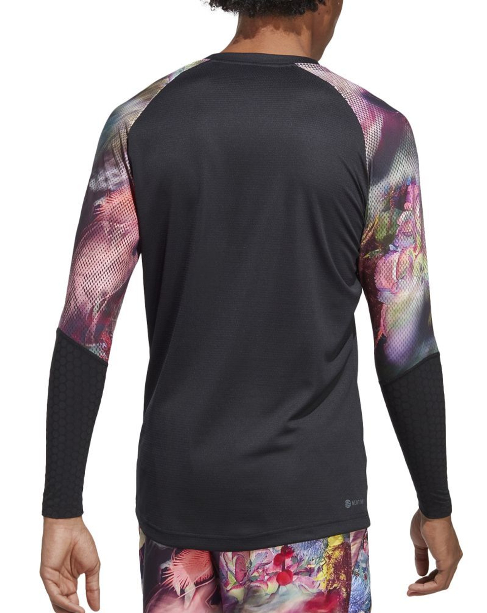 Мужская теннисная футболка теннисная Adidas Melbourne Tennis Long Sleeve T-Shirt - разноцветный/black