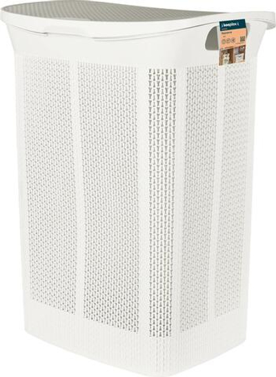Корзина для белья 50 л KEEPLEX Ajur с крышкой 430*340*590 мм, БЕЛЫЙ