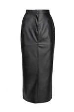 Юбка миди "Leather classic" из экокожи с разрезом