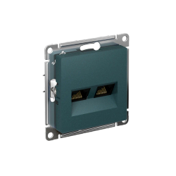 ATLASDESIGN РОЗЕТКА двойная компьютерная RJ45+RJ45 кат. 5e, механизм, ИЗУМРУД