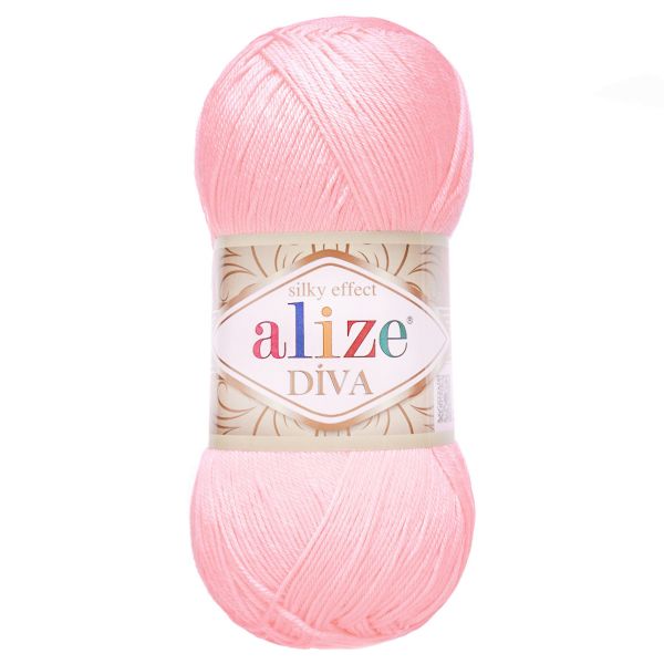 Пряжа Alize (Ализе) Diva / уп.5 мот. по 100 г, 350м, 185 бледно-розовый A