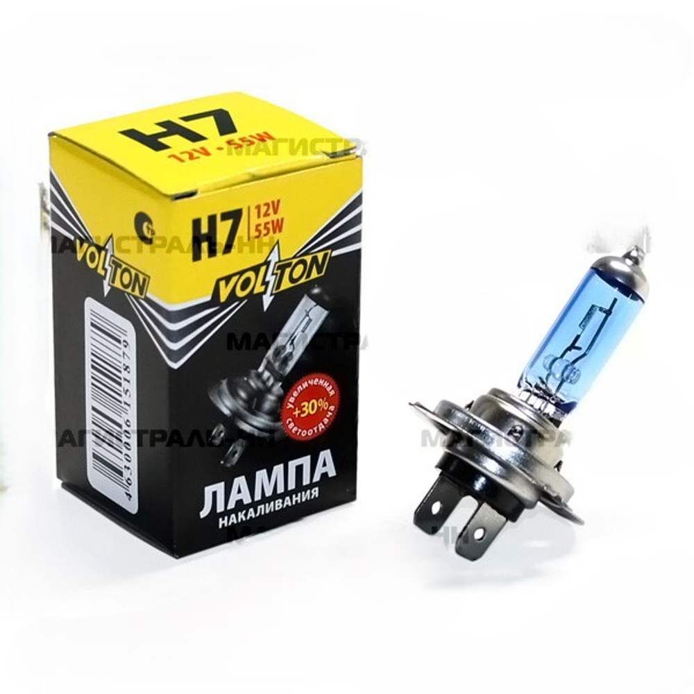 Автолампа 12V H7 55W Volton +30%
