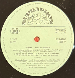 Виниловая пластинка Citron – Full Of Energy LP