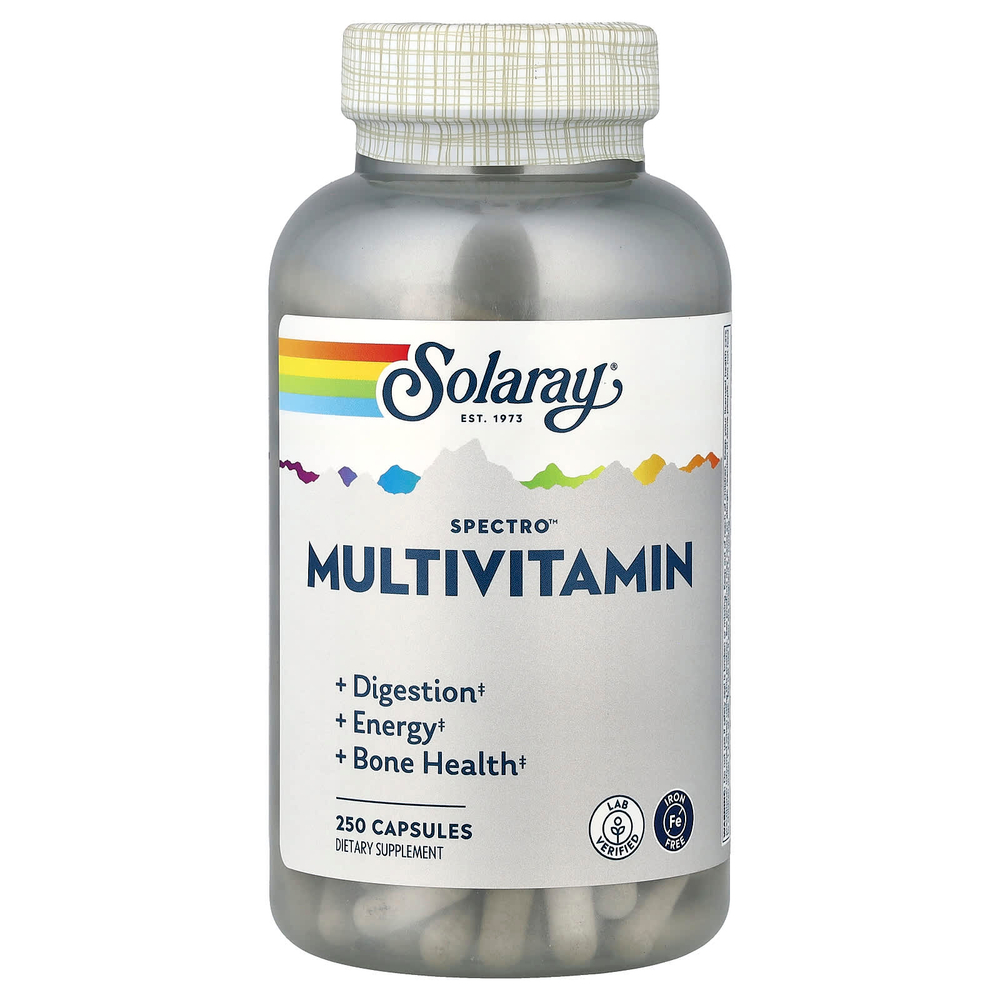 Solaray, Spectro™, мультивитамины, без железа, 250 капсул