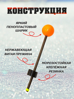 Сторожок для ловли форели, корюшки для зимней рыбалки 20мм. 10шт. (тест 15-28гр)