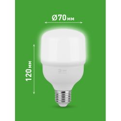 Лампа светодиодная ЭРА GREEN LINE LED POWER T70-30W-840-E27 GL 30Вт колокол яркий белый свет Е27 | Лампы cветодиодные POWER
