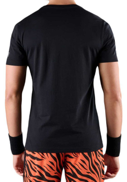 Мужская теннисная футболка Hydrogen Court Cotton T-Shirt - черный