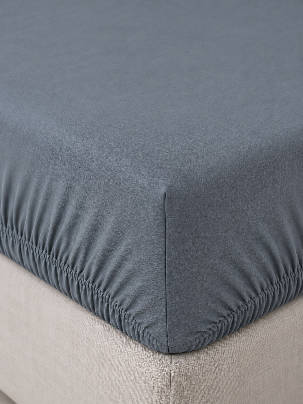 Простыня на резинке Majoli 180×200 + 2 наволочки 50×70, серо-голубой