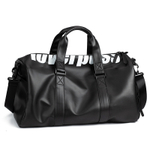 LOVERPUSS Polyurethane Travel Gym Bag Small Unisex Cool Black