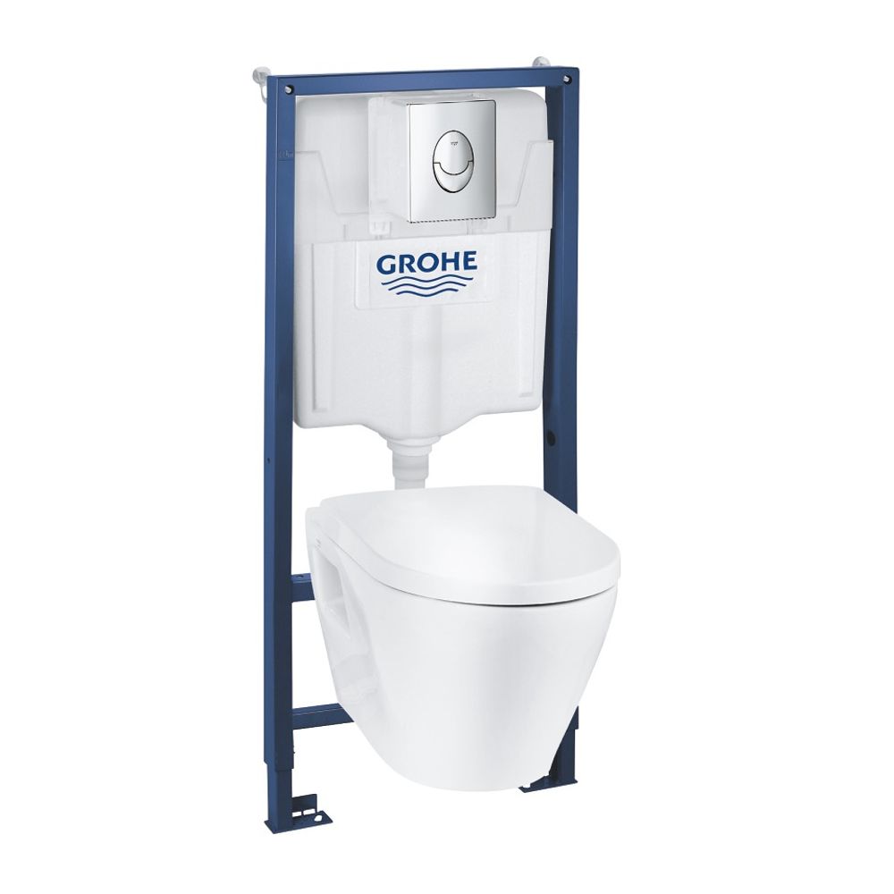 Комплект системы инсталяции Grohe Solido 4в1 с подвесным унитазом, хром (39583000)