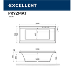 Акриловая ванна Excellent Pryzmat 190x90 WAEX.PRY19WH