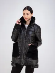 Пальто кожаное из натуральной кожи