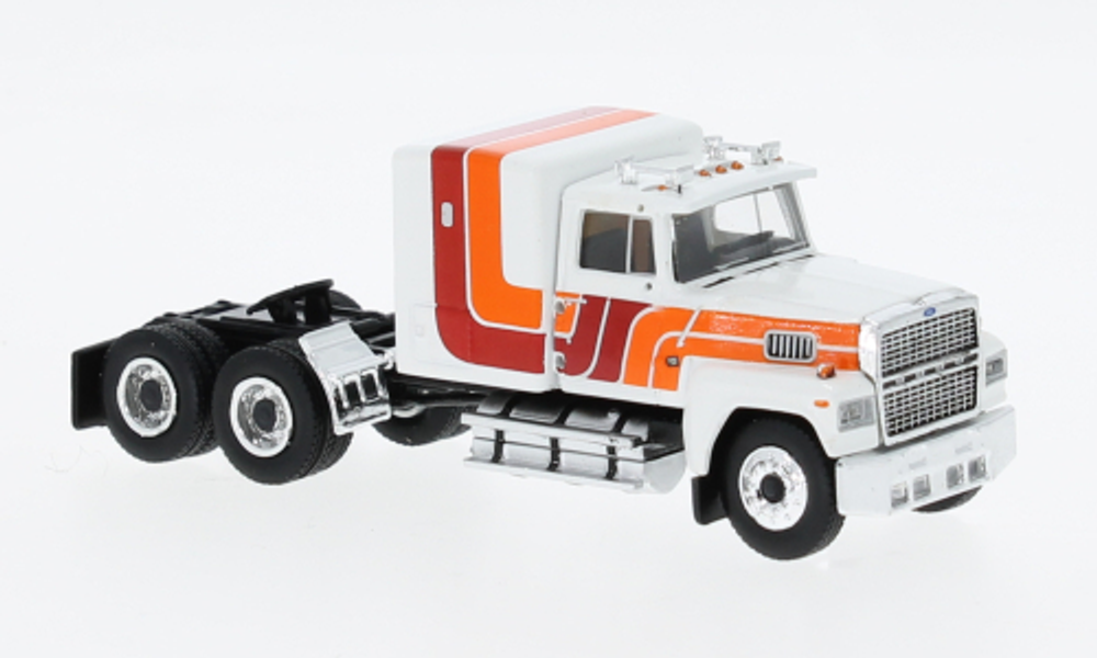 Тягач Ford LTL 9000, бело-оранжевый, 1978, 1:87