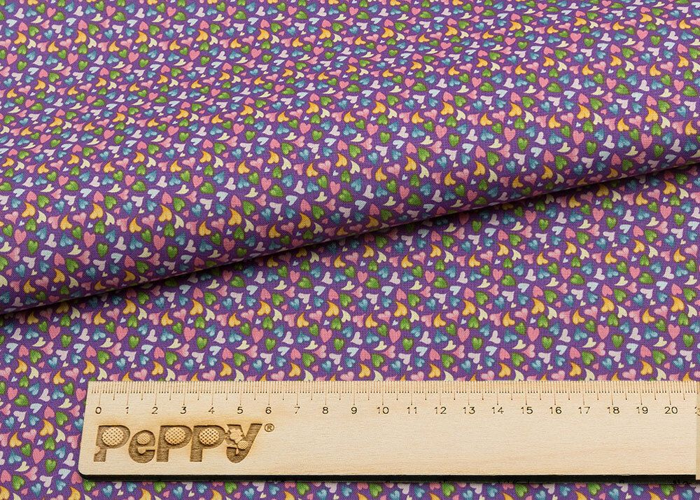 Ткань для пэчворка Peppy Нежная история, отрез 50х55 см, 146 г/м², НИ-30 фиолетовый, Peppy