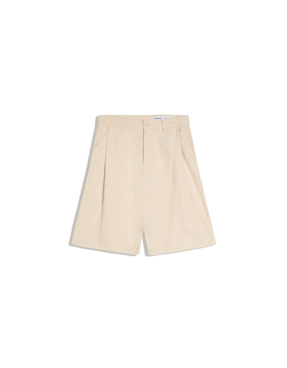 Мужские бермуды super baggy fit с льном - BERSHKA