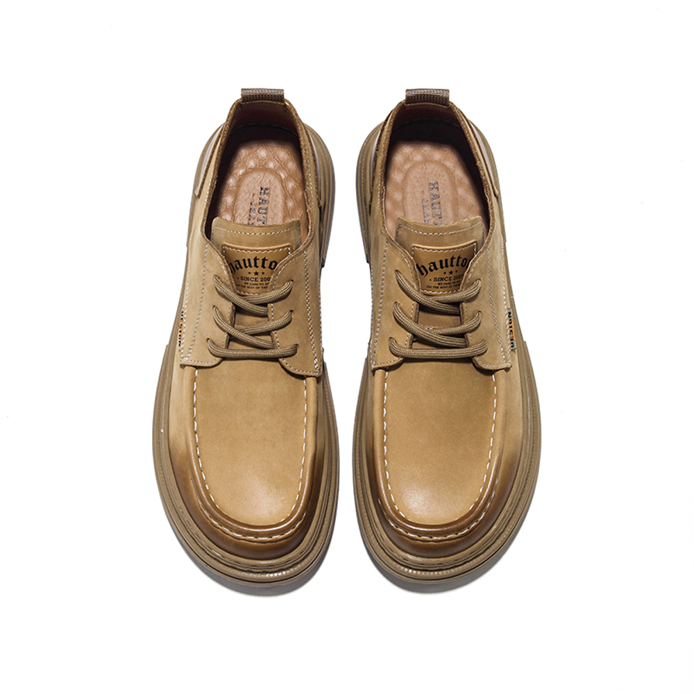 Hautton Jeans Top Grain Cow Leather Casual Leather Shoes Men"s