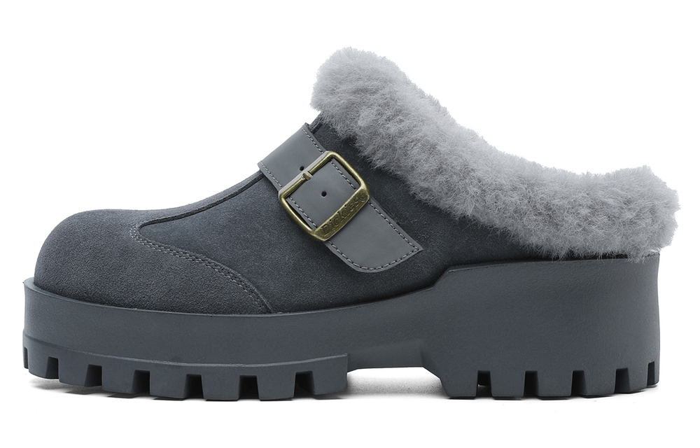 Dickies Rubber Sole Quiet Abrasion Resistant Slip Resistant Antibacterial Massage Closed Toe Slippers Women"s Gray