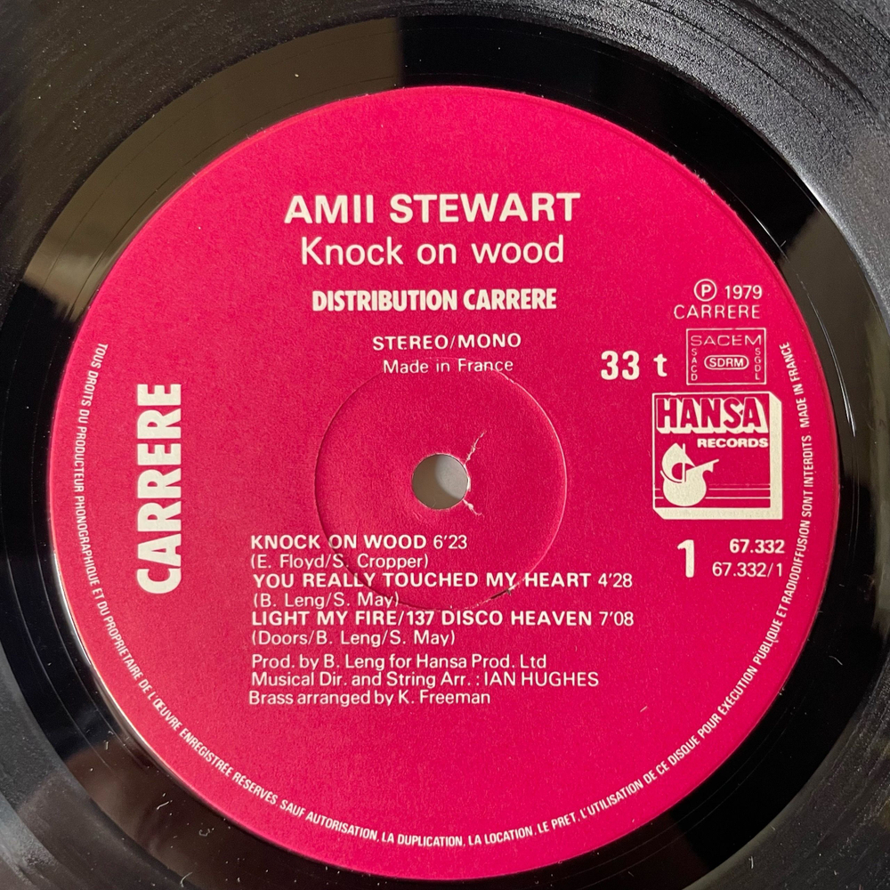 Винтажная виниловая пластинка LP Amii Stewart, Knock On Wood (Франция 1979)