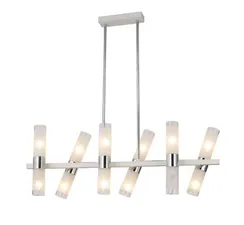 Люстра подвесная Rilon 74784/12L WHITE+CHROME, 12×40 Вт, хромированная и белая