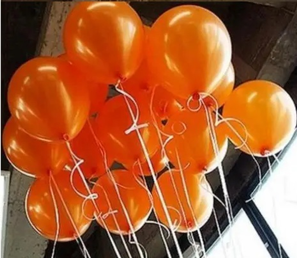 Облако из шаров с гелием декоратор оранжевый 15 шаров