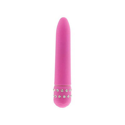 Вибратор со стразами розовый Diamond Pink Superbe (Цвет: розовый)