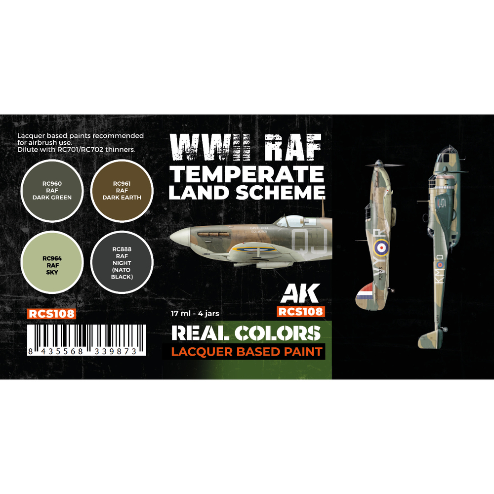 Набор красок AK Interactive Real Colors - WWII RAF Temperate Land Scheme