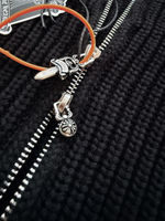 Мужской вязаный кардиган Chrome Hearts с капюшоном — чёрный — фото 4