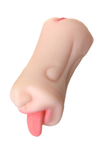 Мастурбатор реалистичный Juicy Pussy by TOYFA Fruity Tongue, рот и вагина, TPE, телесный,19 см