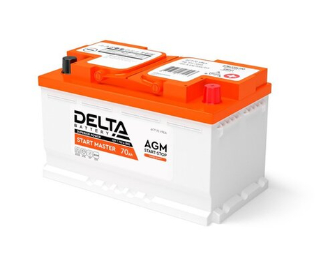 DELTA START MASTER 70 Ah AGM Delta Аккумулятор автомобильный герметичный свинцово-кислотный