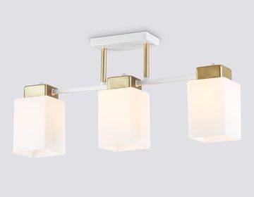 Люстра на штанге со стеклянными плафонами 3*E27 TR303045 белый/золото Traditional Loft Ambrella
