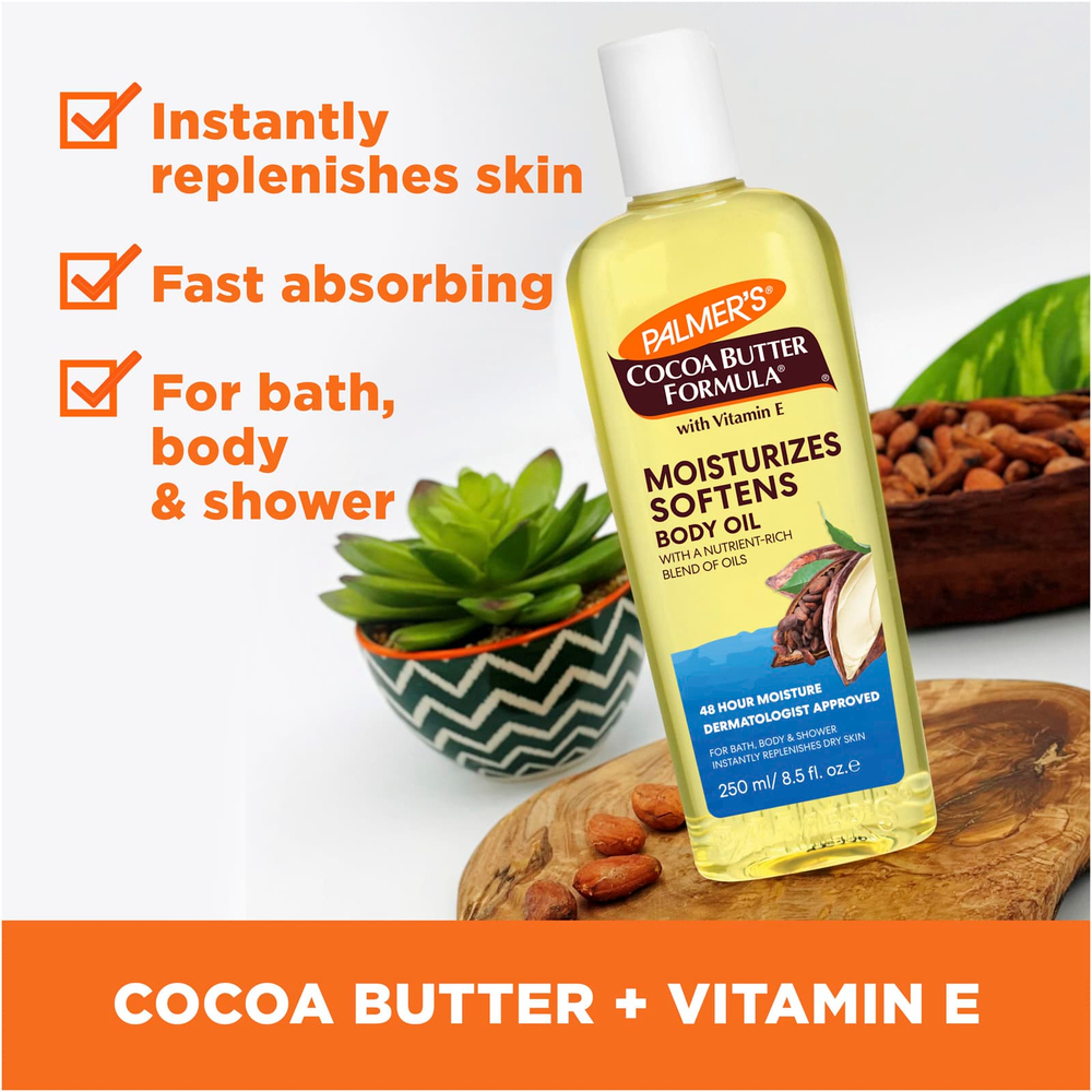 Palmer's, Cocoa Butter Formula, увлажняющее масло для тела, с легким запахом, 250 мл (8,5 жидк. унций)