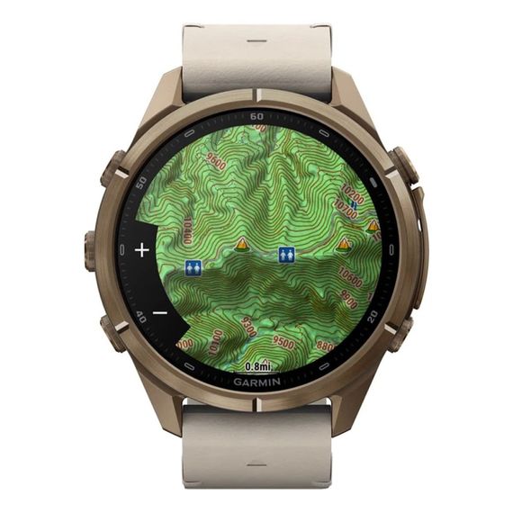 Часы Garmin Fenix 9 Pro inReach 43 мм AMOLED Autumn Gold Titanium Bone Leather Band (010-04335-41)