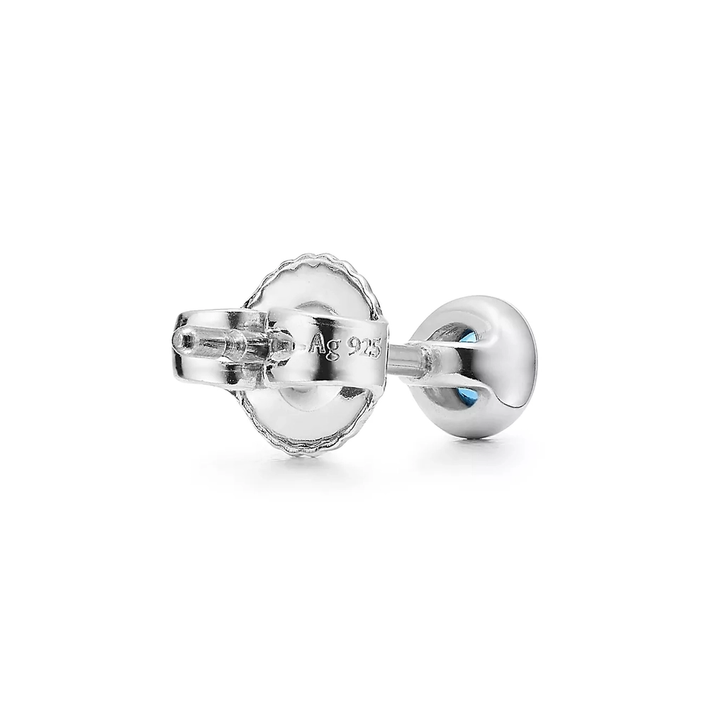 Серьги-гвоздики из серебра 925 с аквамарином, Tiffany 💠  💝