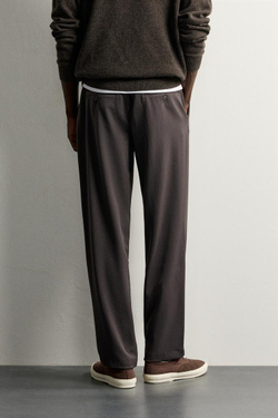 ZARA БРЮКИ RELAXED FIT СО СКЛАДКАМИ, КОРИЧНЕВЫЙ