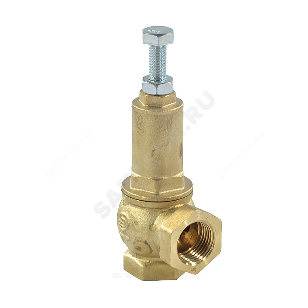 Клапан предохранительный угловой латунь 3410 Ду 20х20 Ру16 ВР G3/4"хG3/4" Рн=1...16бар 180С Benarmo