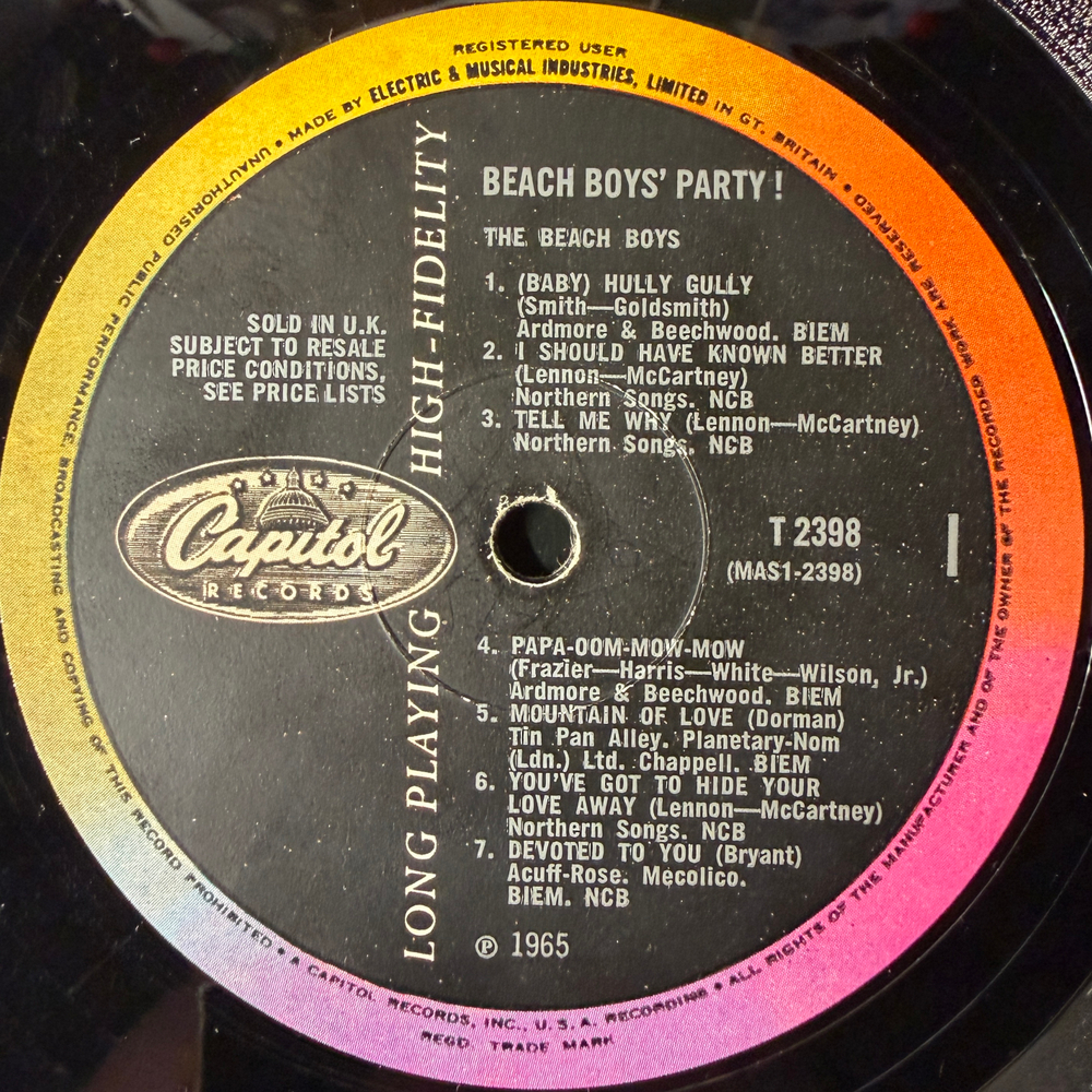 The Beach Boys ‎– Beach Boys' Party! (Англия 1966г.)