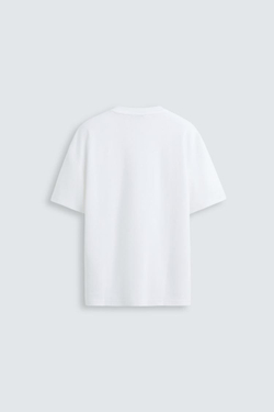 ZARA ФУТБОЛКА RELAXED FIT ИЗ ХЛОПКА, БЕЛЫЙ