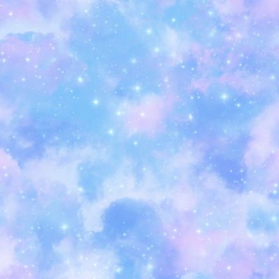 Пастельный голубой закат звезды Pastel Starry Blue Sky